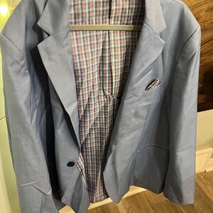 Tailorbyrd Sky Blue Blazer with Multicolor Lining